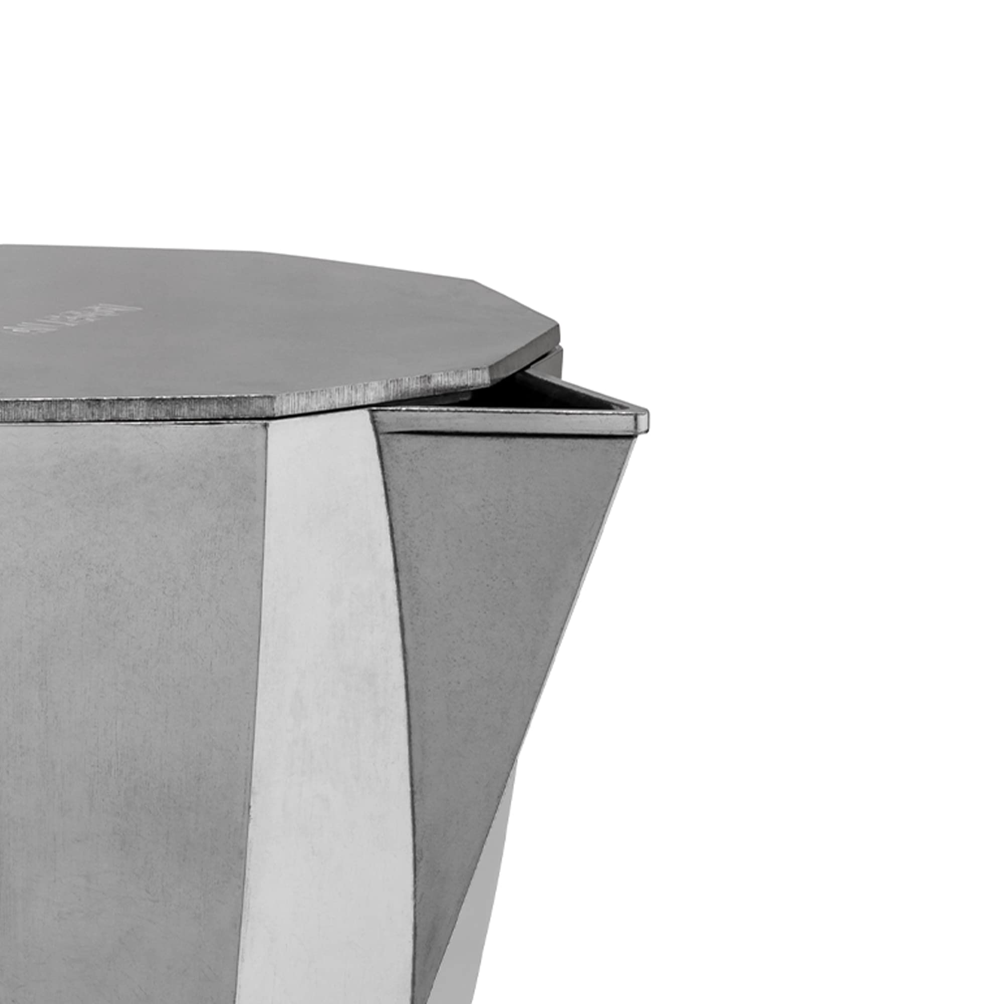 Moka, Espresso Coffee Maker In Aluminium Casting. Handle And Knob In Pa, Grey. Magnetic Steel Bottom Suitable For Induction Cook